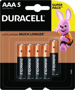 5 x щелочная батарея DURACELL LR3 AAA R3