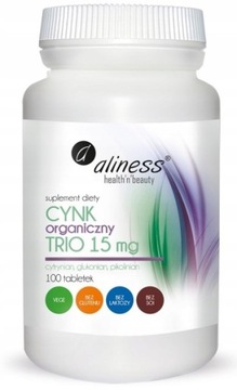 Aliness органический цинк Trio 15 mg 100 tab. Сопротивление кожи волосы ногти