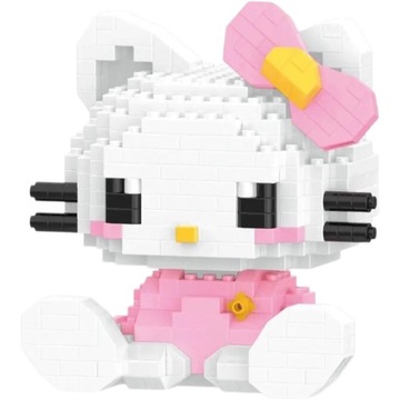 Набор Строительных Блоков Hello Kitty Фигурка Котенка Большая Коробка Для Подарка Маленькой Девочки