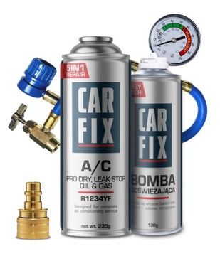 CARFIX 5в1-Кондиціонер R1234YF + кабель + адаптер + бомба