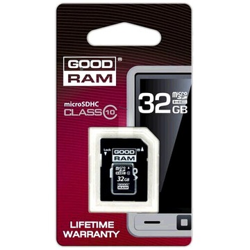 Карта пам'яті GOODRAM microSDHC 32GB cl10 + адаптер