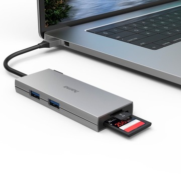 Пристрій читання SD + MultiPort USB C 2xUSB A3. 2; 1x C; 1xHDMI