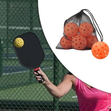 6 Pieces Pickleball Balls 74mm with Mesh orange
