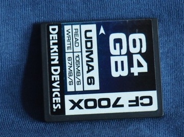 Карта памяти Compact flash CF memory card Delkin Devices 700x 64Gb.