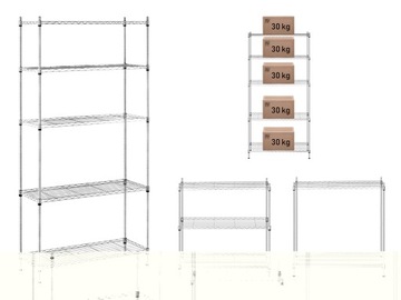 Гастрономічна дротяна стійка 5-полична 35X90X180