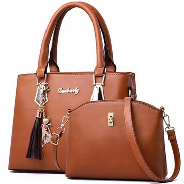 Жіноча коричнева сумка 2в1 класична сумка