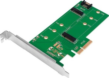 Контролер LogiLink PCIe 3.0 x4 1x M. 2 SATA + 1x M. 2 PCIe NVMe (PC0083)
