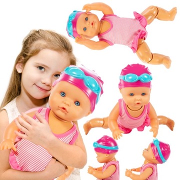 Детская кукла для воды плавающий костюм шапочка для душа 33 см