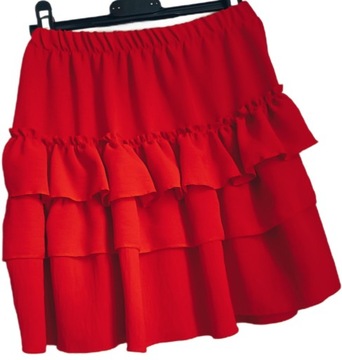 Красная юбка для девочек R 122 воланы на День Святого Валентина
