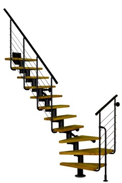 Модульная лестница Dixi Plus 11 ступеней медовая Ольха