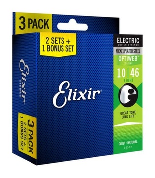 Elixir 16552 Optiweb 3-PACK Струны для электрогитары Light 10-46