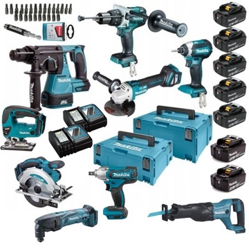 Набір інструментів MAKITA 9pcs COMBO 18V 7хаккумуляторная батарея