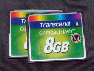 CompactFlash Cards Transcend 8GB 120x.