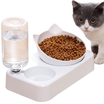 Миска с диспенсером для воды для кошек и собак на подставке