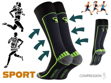 Спортивні компресійні шкарпетки чорний неоновий 39-42