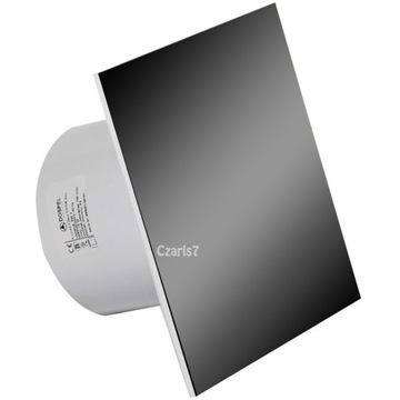Вентилятор стеклянная панель таймер датчик влажности черный Fi 120