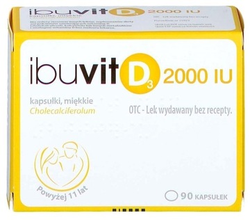 IBUVIT D3 2000 IU вітамін D3 90 капсул позабіржовий препарат