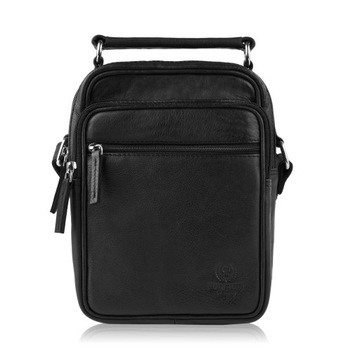 Мужская кожаная сумка на плечо Paolo Peruzzi, черная классическая сумка для подарка
