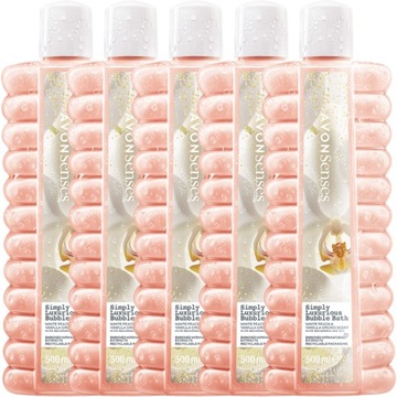 AVON SENSES LUXURIOUS BUBBLE BATH ЖИДКОСТЬ ДЛЯ ВАННЫ ПЕРСИК 5X500ML