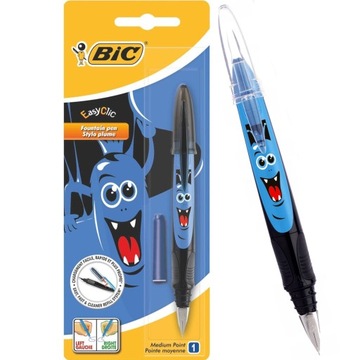 Перьевая ручка для обучения письму BIC Easy для мальчика + синий синий заправка