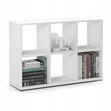 Белый модульный книжный шкаф 6 полок комод открытый шкаф для книг