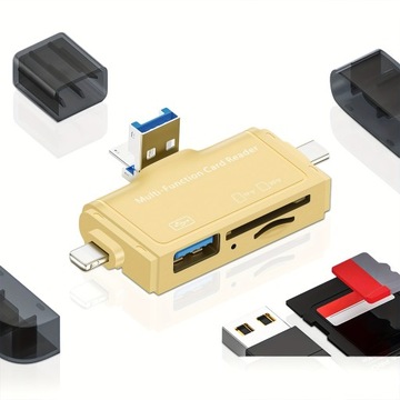 SD кард-ридер, портативный 7 в 1 OTG USB 3.0 с двойным слотом адаптер