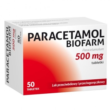 Парацетамол Биофарм 500 мг, 50 таблеток обезболивающее