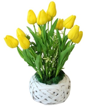 Головной убор Пасхальная весна пенные тюльпаны в плетеной корзине