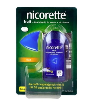 Nicorette Fruit 4 мг препарат відмова від куріння 20 табл