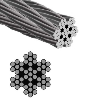 Трос из нержавеющей стали 7×7 A4 fi 5,0 мм 1570[Н/мм2] [МПа] DIN 3055