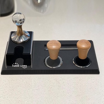 Tamper and Distributor Tamper Station for Espresso Making black