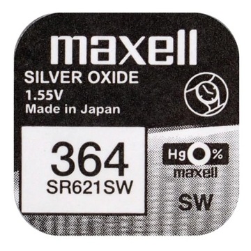 Акумулятор для годинника 364 SR621SW сріблястий Maxell 363 SR60 G1 AG1 1 шт.