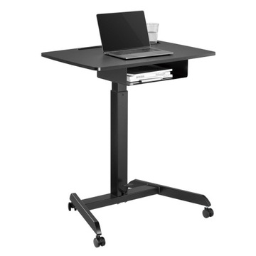 Стол для ноутбука maclean, регулируемая по высоте, с выдвижным ящиком, черный d