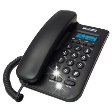 Настольный телефон Maxcom KXT 100 черный LCD