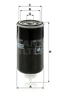 Топливный фильтр MANN-FILTER WK724 / 4 WK7244