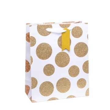 Подарочная сумка с блестками 18x23x10-злотые круги