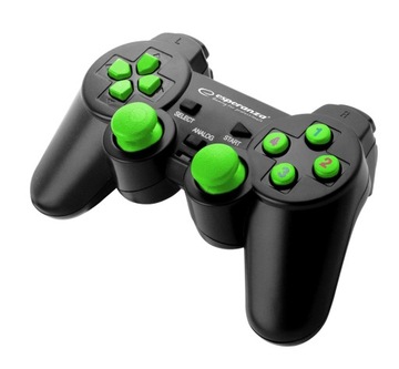Геймпад для ПК PS3 вібрація чорний і зелений Провідний USB Аналоговий ігровий