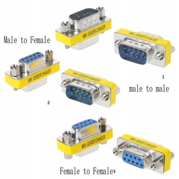 2pcs DB9 MINI Gender Changer адаптер 9pin RS232