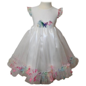 Фатиновое вечернее платье для девочек, свадебное платье с бабочками