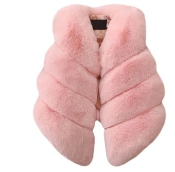 Меховой жилет 104 розовый меховой жилет без рукавов мех для девочки