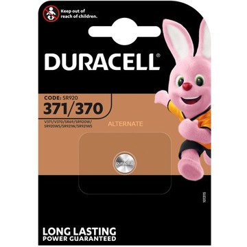 1x кнопочная батарея Duracell 371-370 1,5 в