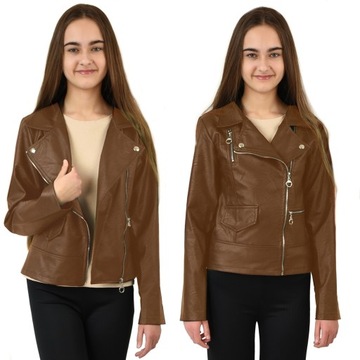 Stella Kids куртка ramoneska кожа коричневый 158 CK68