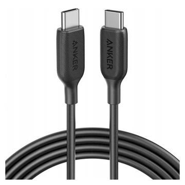 Anker PowerLine III высокоскоростной кабель USB-C к USB-C 100 Вт 480 Мбит / с 1,8 м Черный