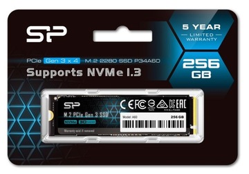 Твердотельный накопитель Silicon Power A60 256GB PCIe M. 2 NVMe 3x4 2200/1600 МБ / с