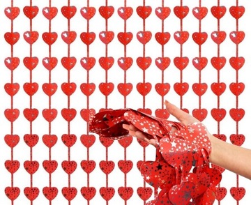 Декоративна фіранка, фон, дверна фіранка, стіна, серце, День Святого Валентина, 100x200 см