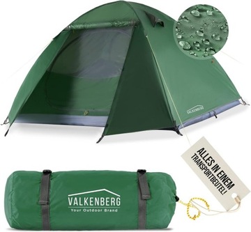 Палатка для 2-3 человек VALKENBERG, зеленая, 225x180x130cm