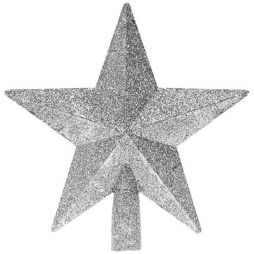 Звезда, наконечник, украшение елки 19 см серебро