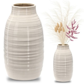 Слоновая кость керамическая ваза, высокая ваза для цветов 13x13x25, 5 см