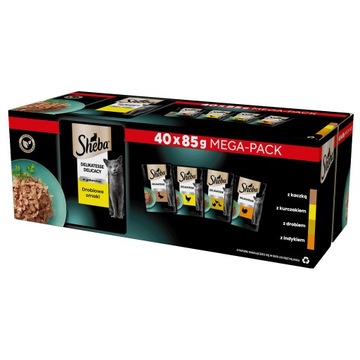 Смаки птиці SHEBA Delicacy-вологий корм для кішок в желе 40x85g