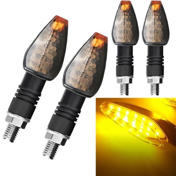 Мотоцикл поворотники чорний дим LED 4 шт